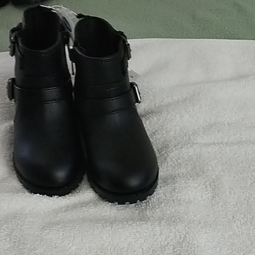 Black boots leather